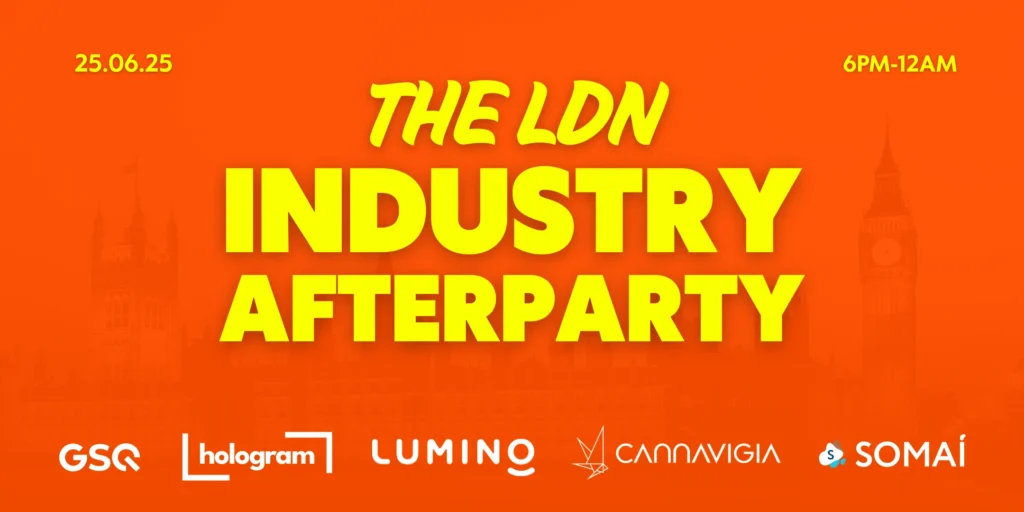 Die LDN AfterParty - veranstaltet von Lumino, GSQ Trading, Hologram Health, Cannavigia und Somaí