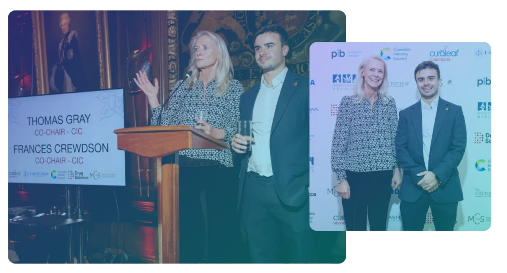 Frances Crewdson & Tom Gray - Co-chairs of the Cannabis Industry Council at the Cannabis Industry Awards 2025