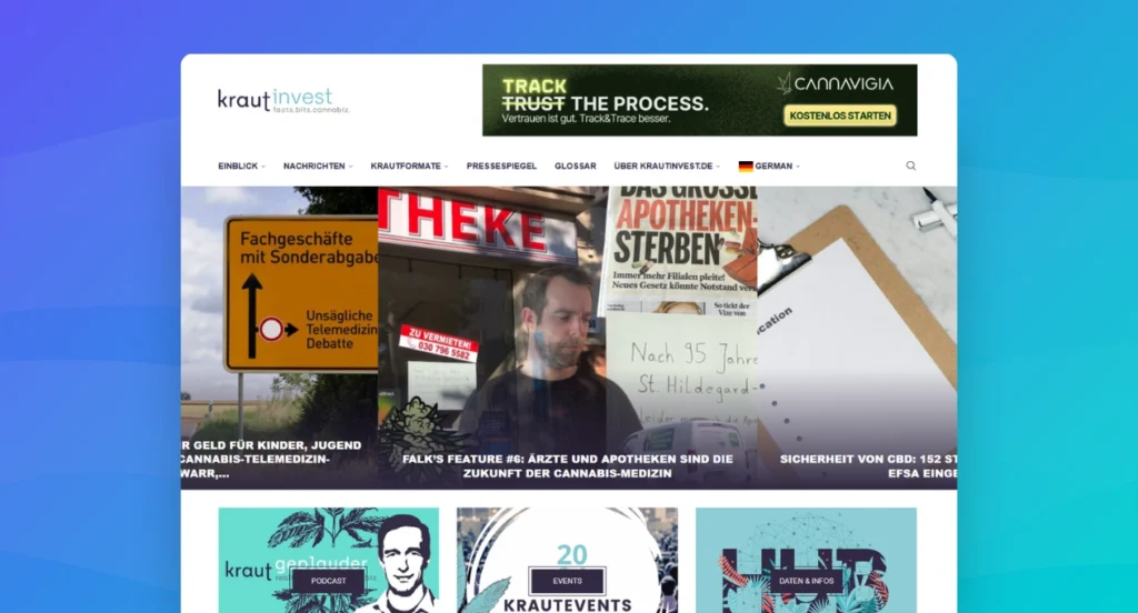 Krautinvest - recommended news websites for professionals entering the cannabis industry