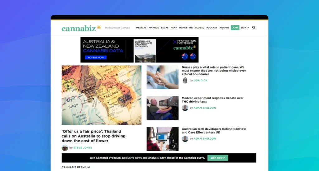 Cannabiz - recommended news websites for professionals entering the cannabis industry