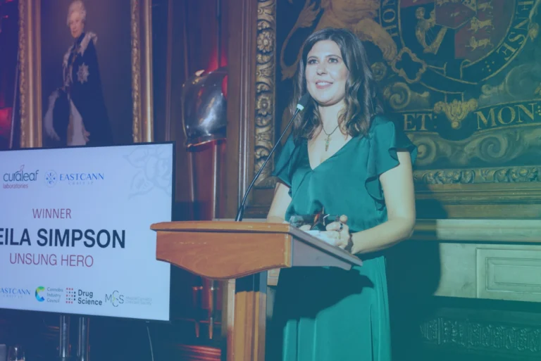 Leila Simpson, winner of the Unsung Hero Award at the Cannabis Industry Awards 2025 organised by the Cannabis Industry Council