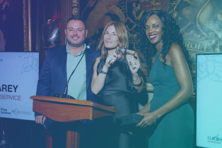 Louise Farey wins the Best Customer Service Award at the Cannabis Industry Awards 2025 organised by the Cannabis Industry Council