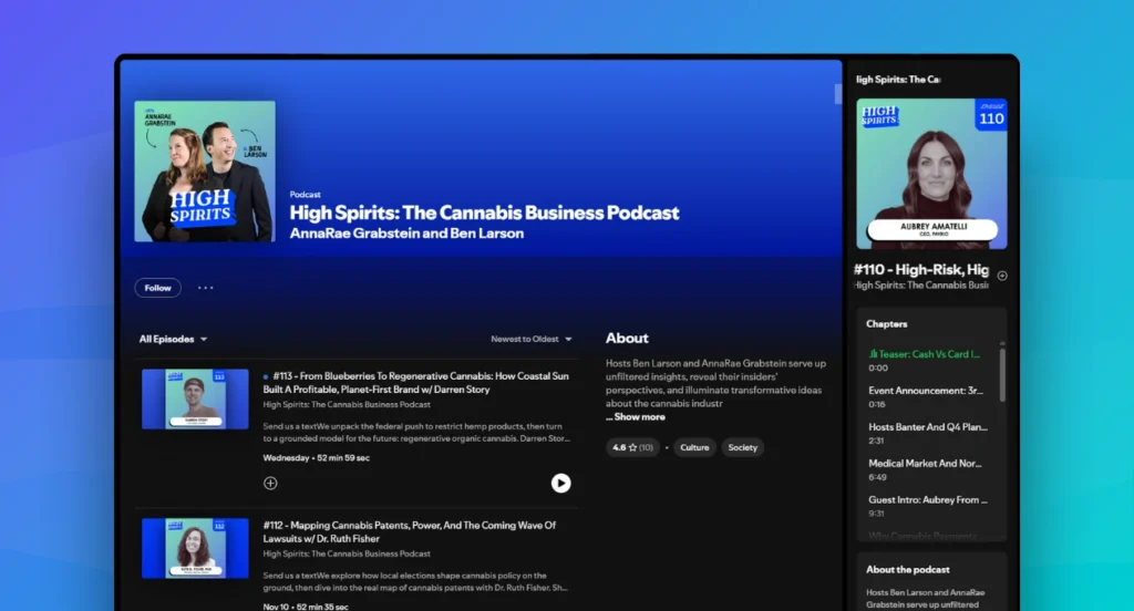Hish Spirits - recommended podcasts for professionals entering the cannabis industry