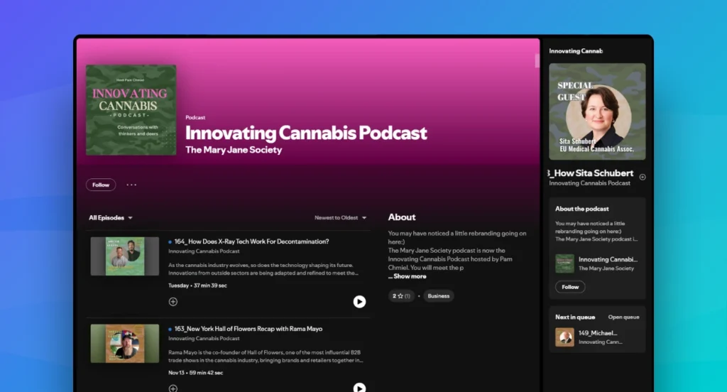 Innovating Canabis Podcast - recommended podcasts for professionals entering the cannabis industry