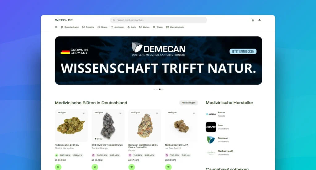 Weed.de - recommended sites for professionals entering the cannabis industry