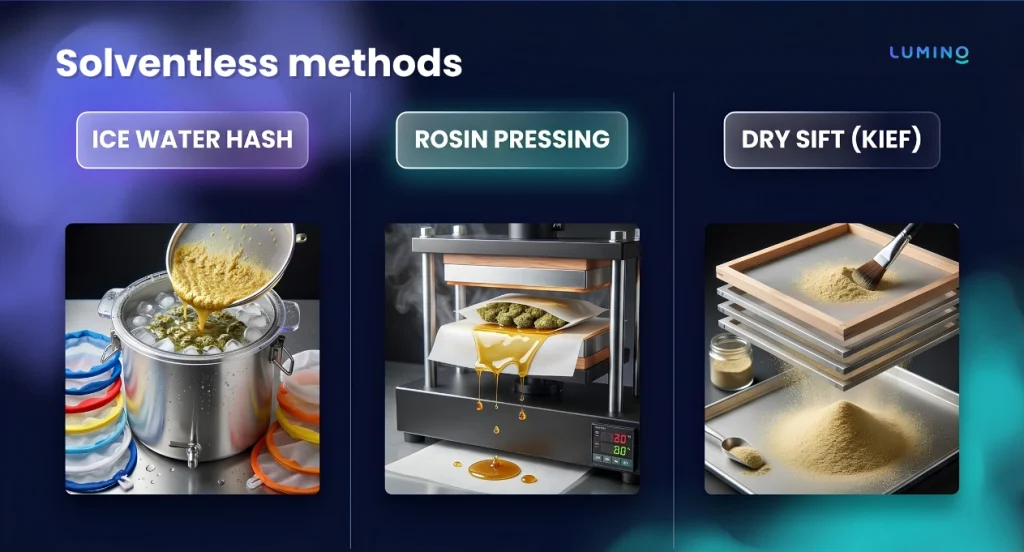 Cannabis extraction solventless methods