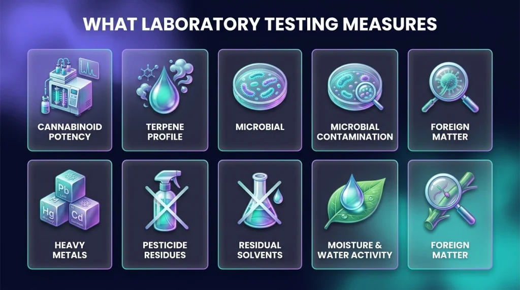 Cannabis laboratory testing, what is measured