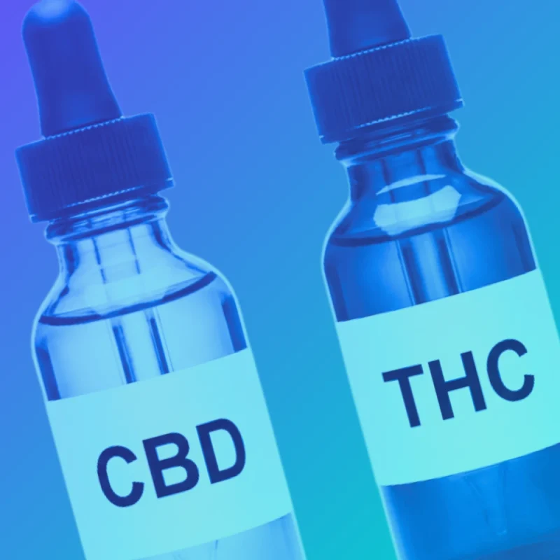 bottles of CBD and THC