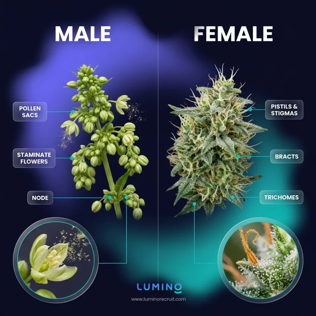 Male cannabis vs female cannabis plants - the main differences between the two