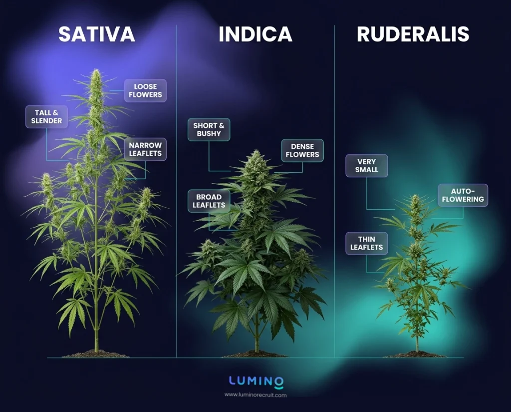 Cannabis sativa vs indica vs ruderalis
