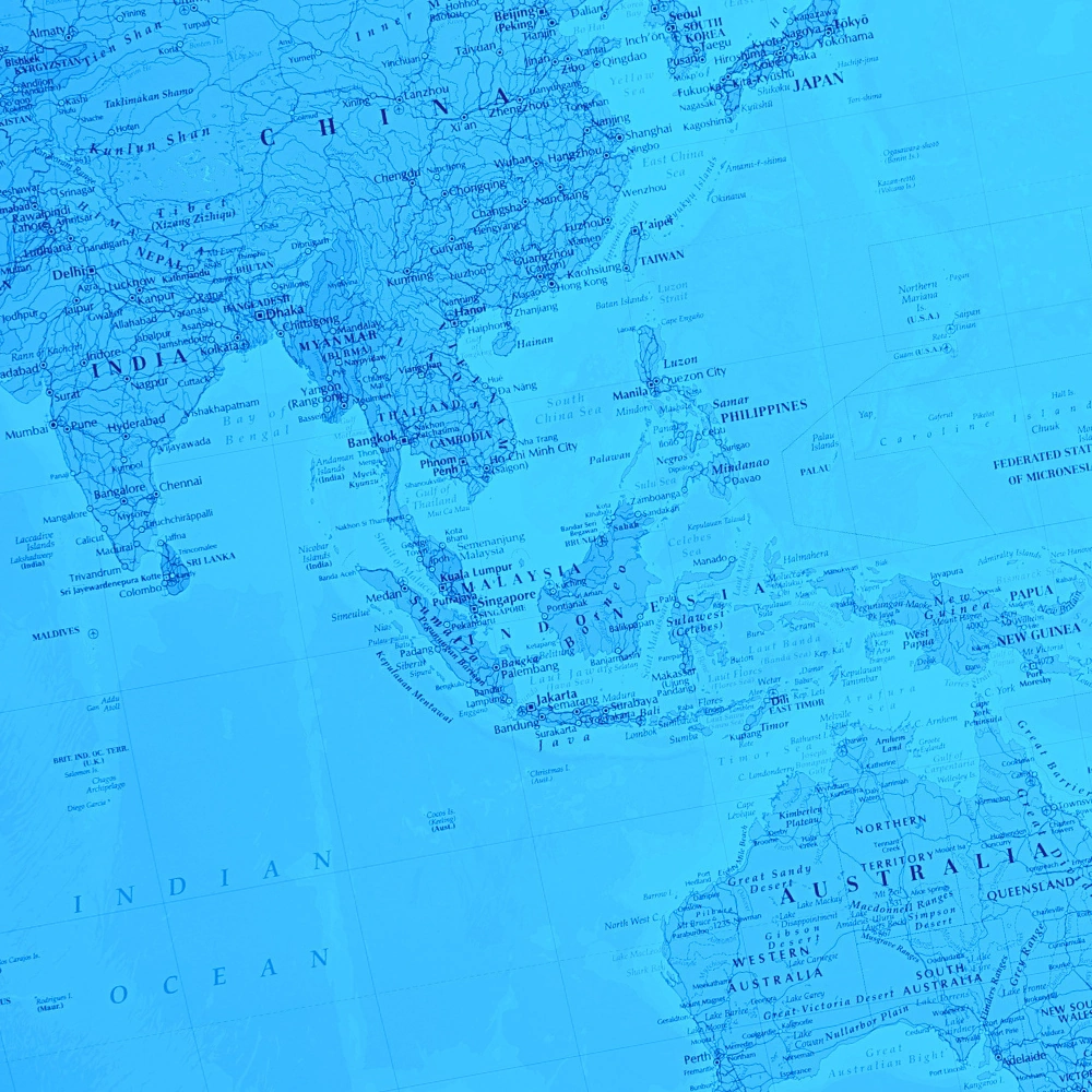 Map of Asia Pacific region