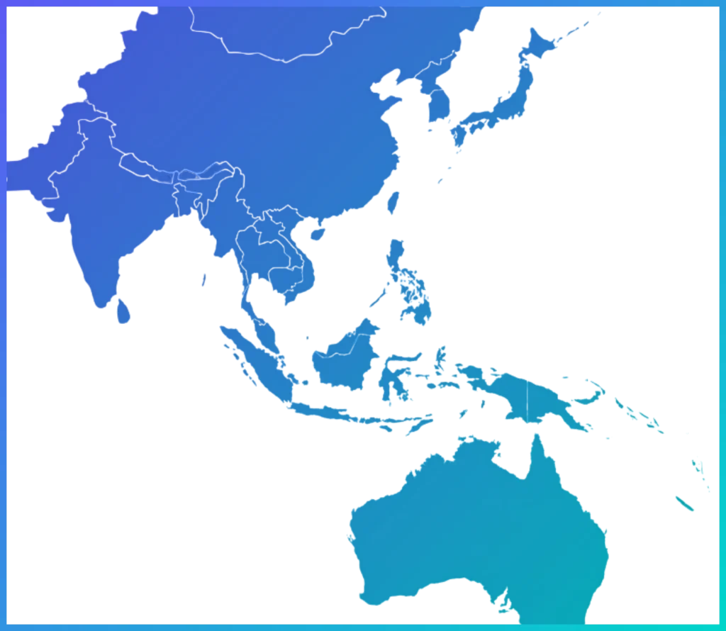 Asia Pacific map gradient