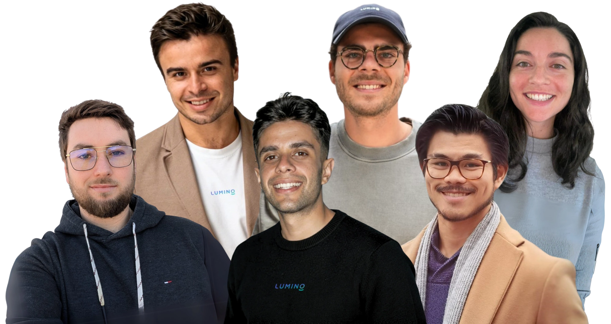 Lumino recruitment team - Tom Gray, Nikita Cretu, Ellen Jardim, Eric Spelten, AJ Mishra and Roberto Perez