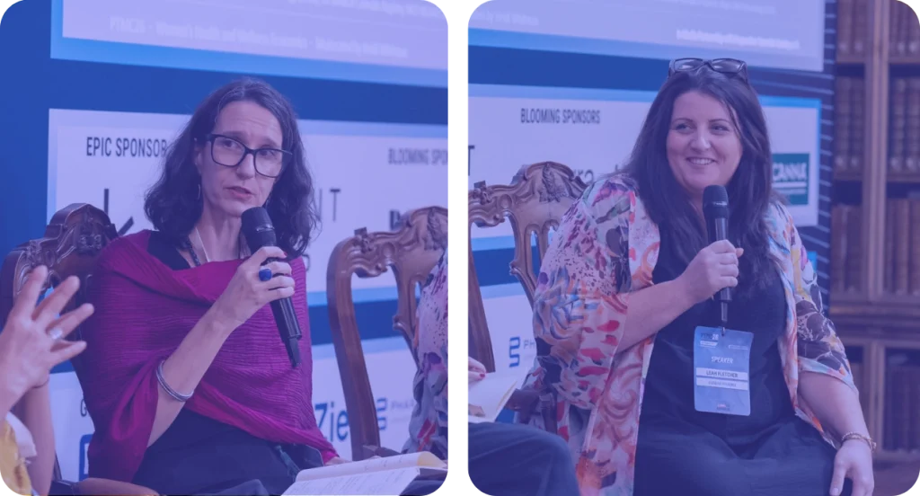 Women's Health and Wellness Economics in Medicinal Cannabis held at PTMC (Portugal Medical Cannabis) 2026, panellists: Carola Pérez (We, The Patients) and Leah Fletcher (Dunbar Pharma)