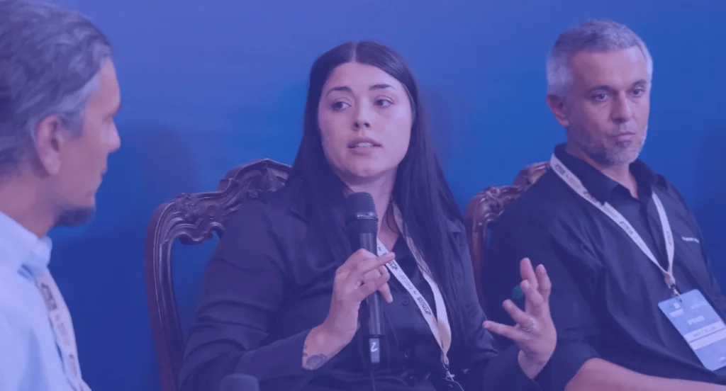 Natalya Gray, CEO of Lumatek, speaking at a focus group at PTMC Portugal Medical Cannabis 2026